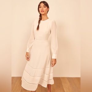 Reformation Ivory Midi Valarie Dress